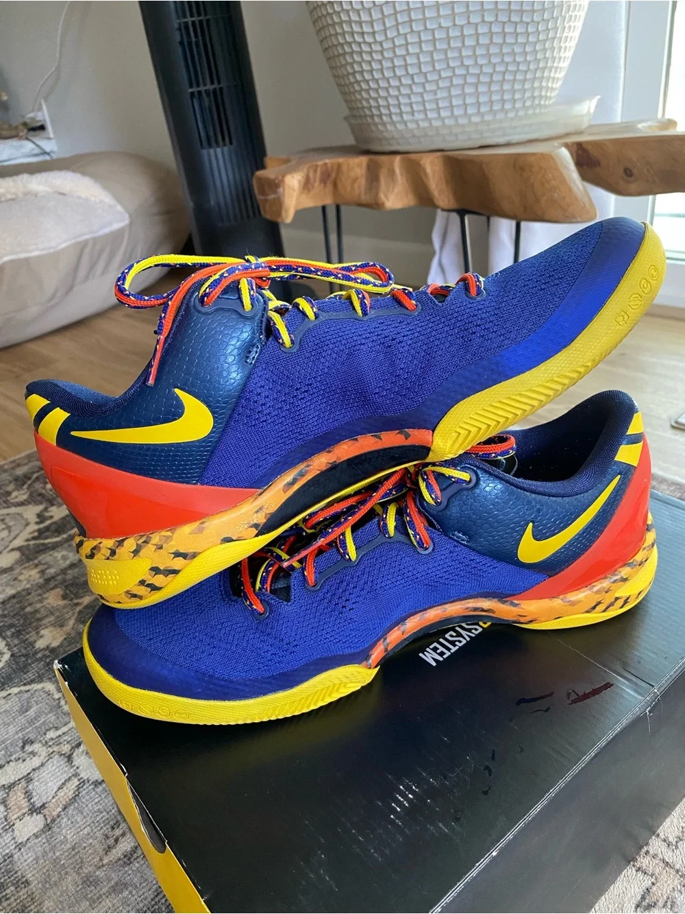 Nike Kobe 8 System 'Barcelona Tiger’ sneakers.